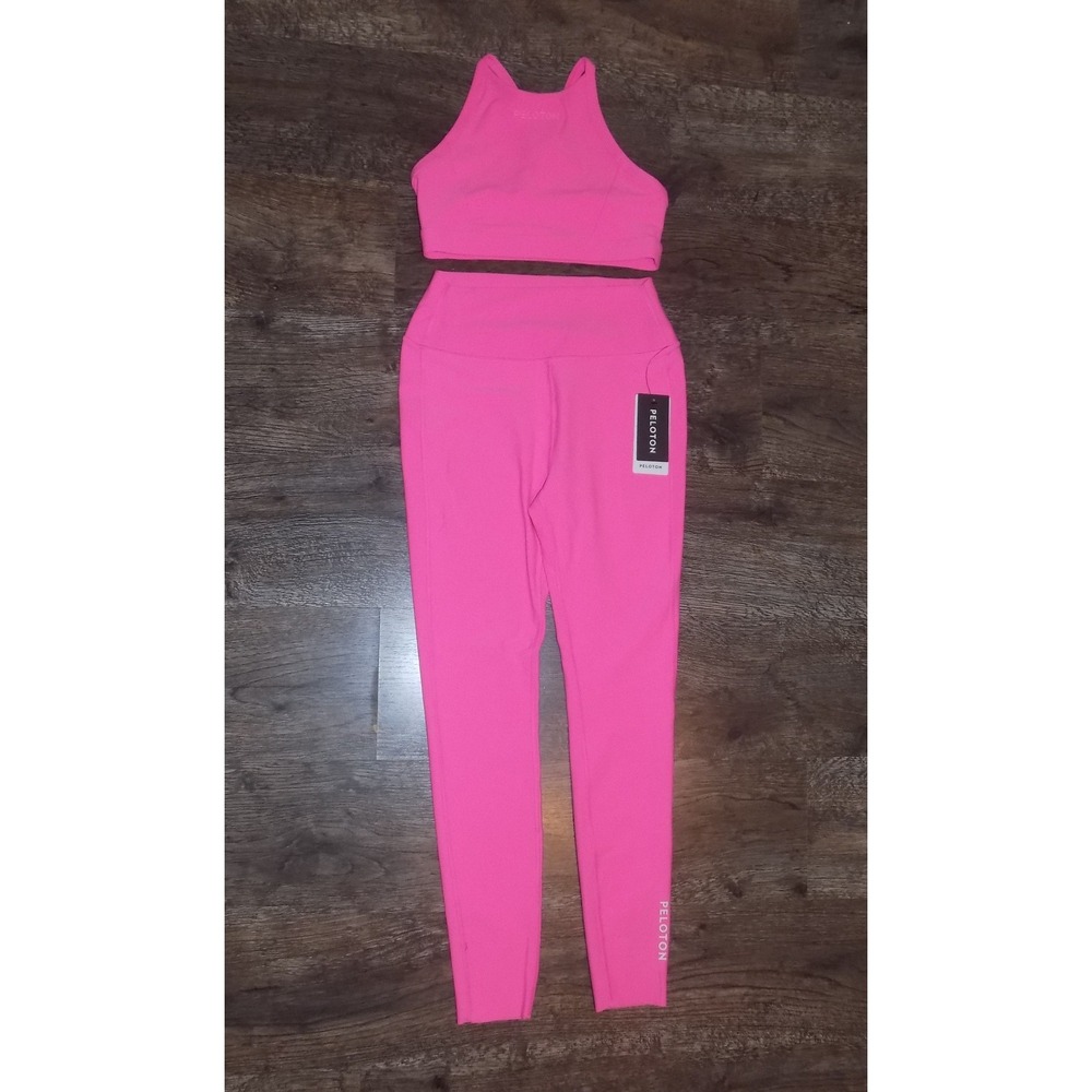 Peloton Cadent Legging Bra Set Womens M Pink New NWT High Waist Activewear